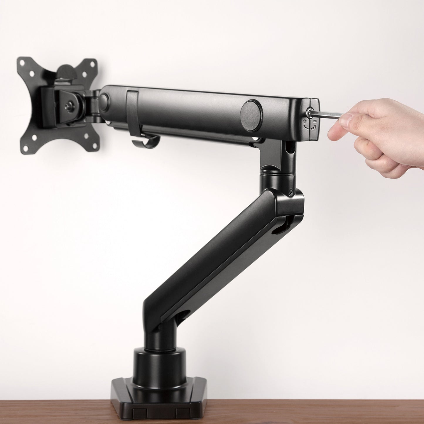 Supporto da scrivania Full Motion per 1 monitor 13"-32" Regolabili in Altezza Girevoli Rotanti Inclinabili