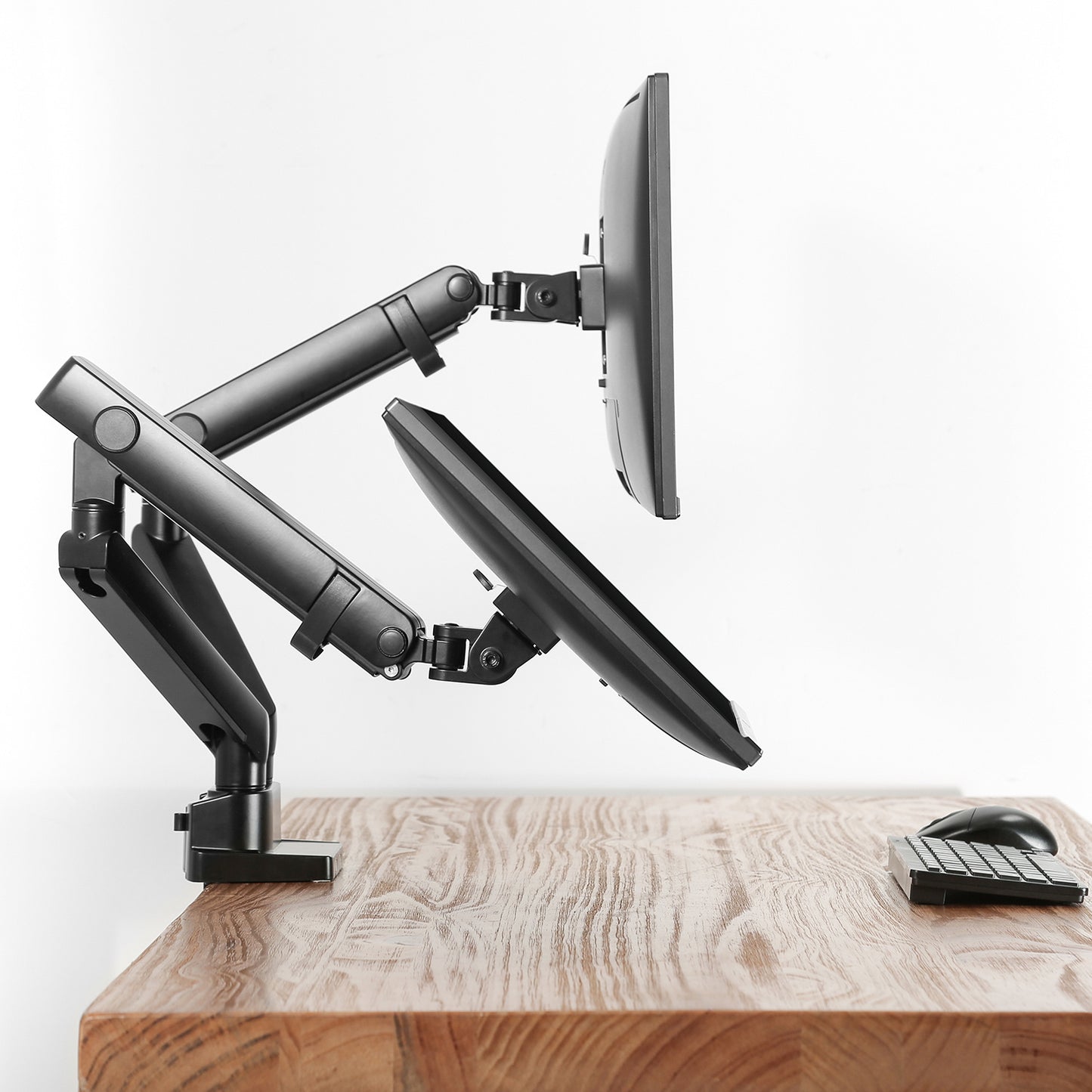 Supporto da scrivania Full Motion per 2 monitor 13"-32" Regolabili in Altezza Girevoli Rotanti Inclinabili