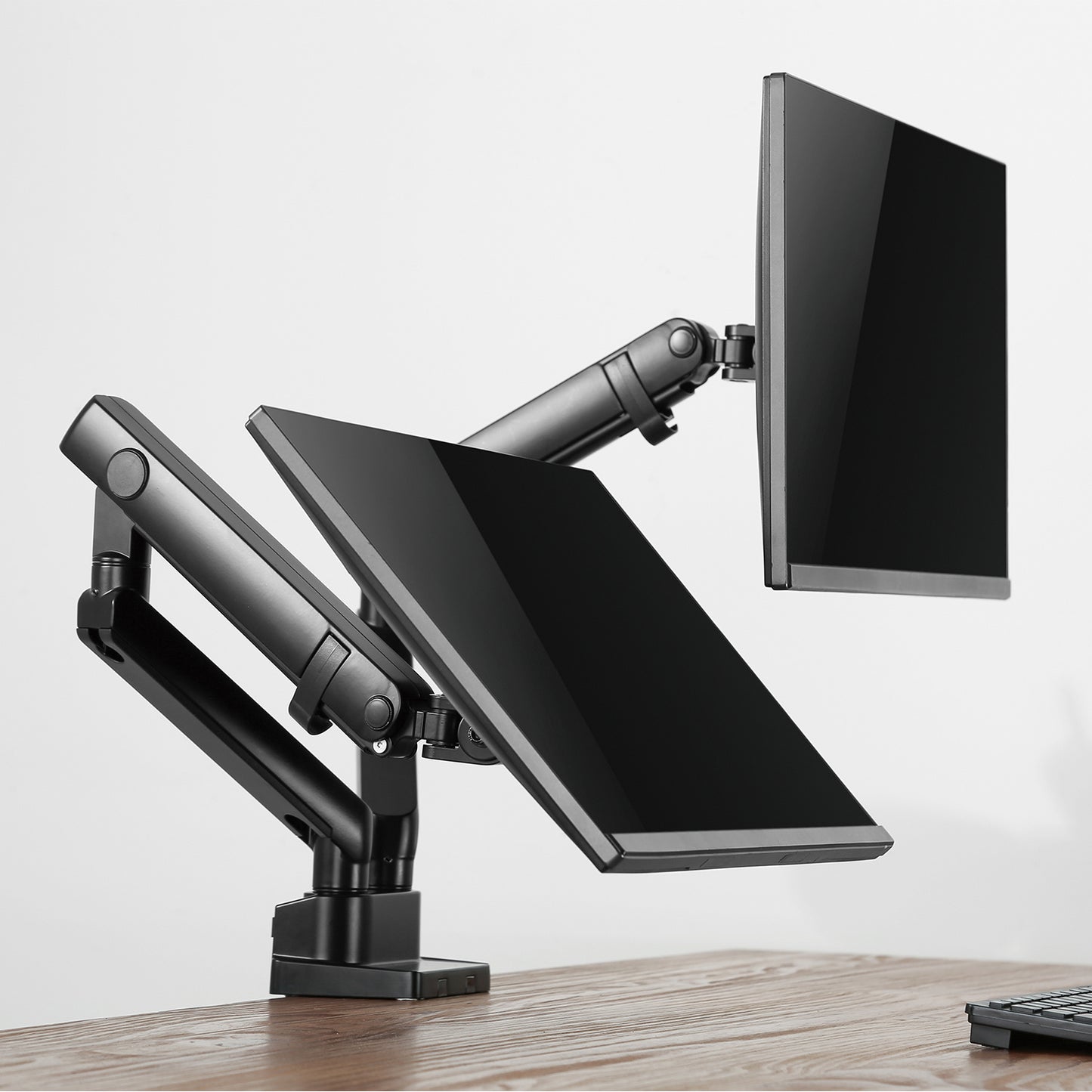 Supporto da scrivania Full Motion per 2 monitor 13"-32" Regolabili in Altezza Girevoli Rotanti Inclinabili