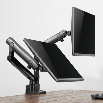 Supporto da scrivania Full Motion per 2 monitor 13"-32" Regolabili in Altezza Girevoli Rotanti Inclinabili