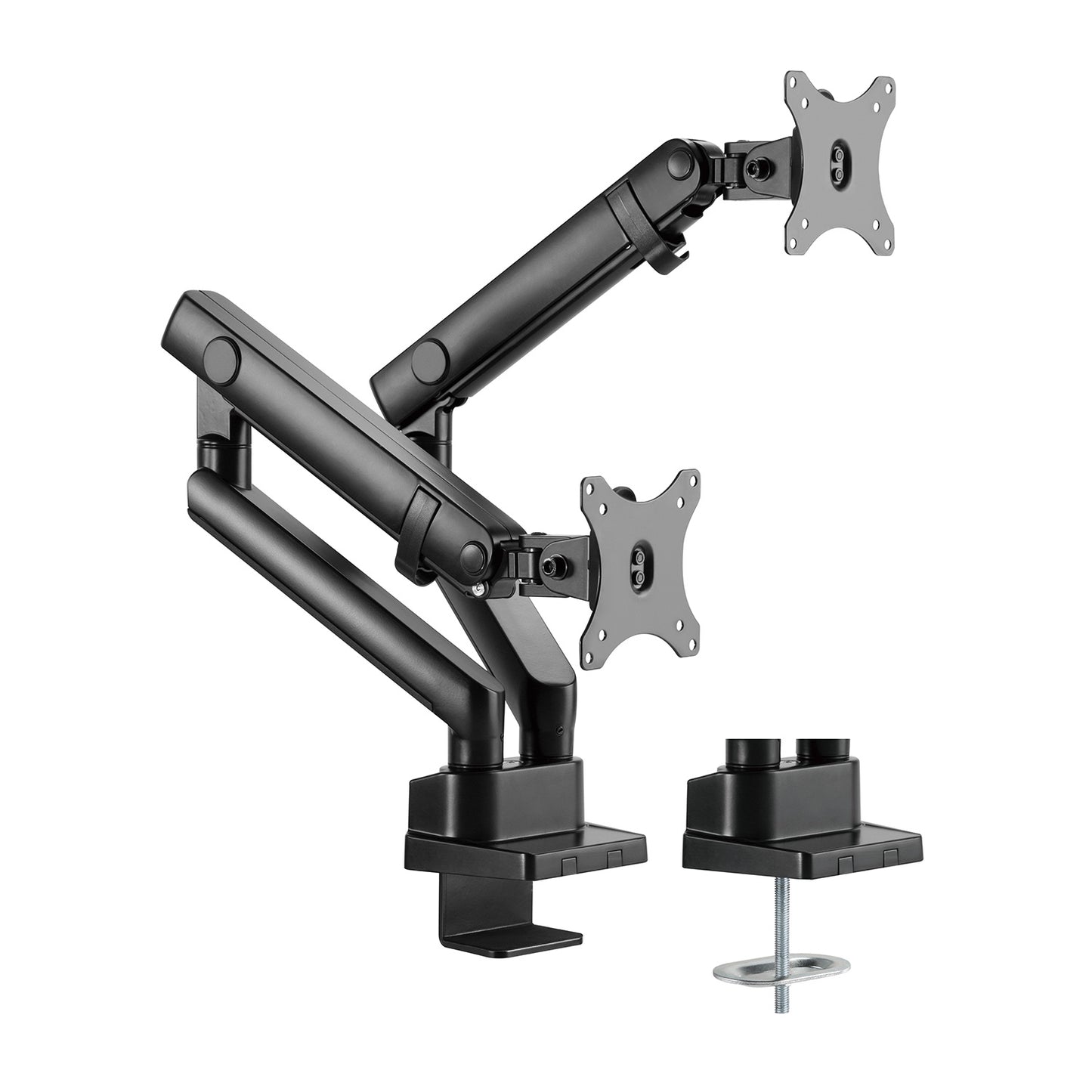 Supporto da scrivania Full Motion per 2 monitor 13"-32" Regolabili in Altezza Girevoli Rotanti Inclinabili