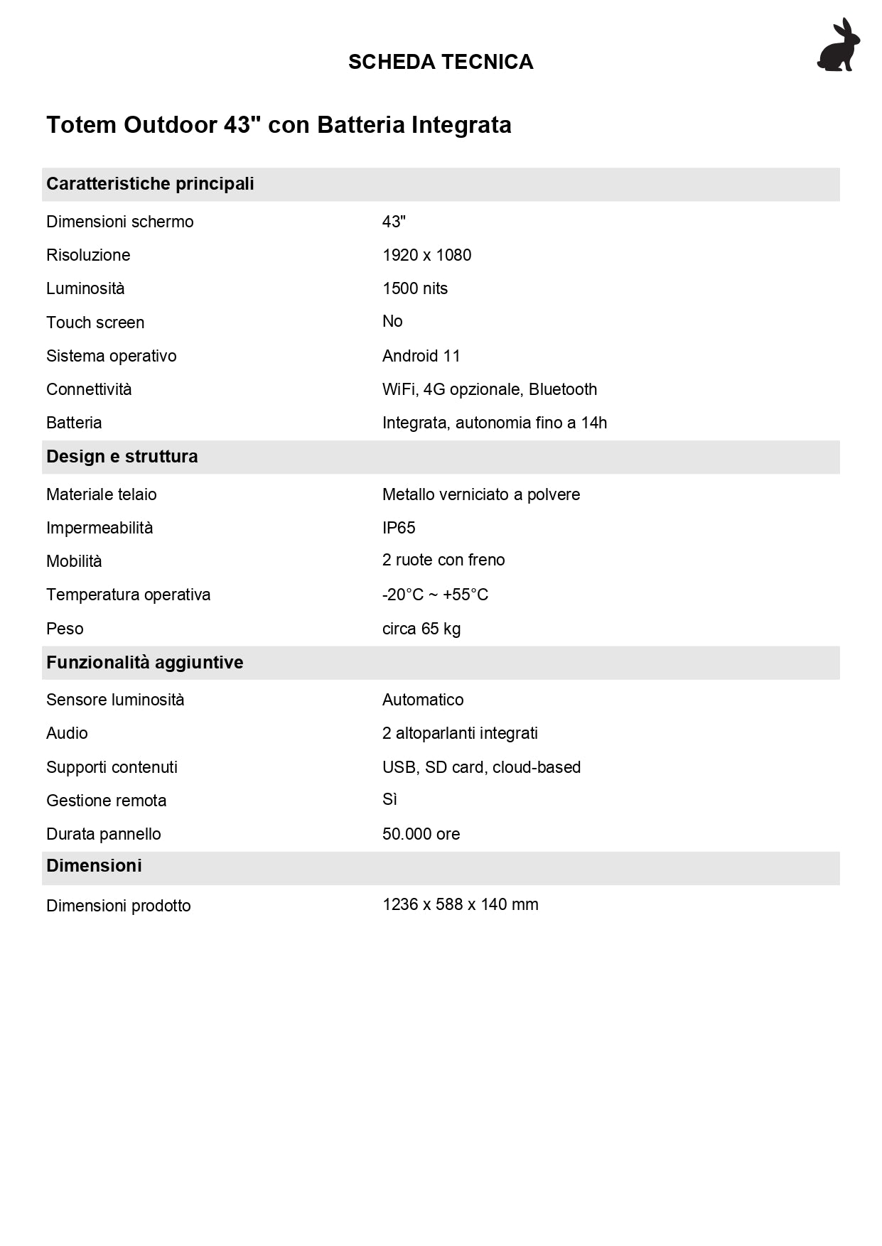 Monitor Pubblicitario 43 Pollici Esterno Ad Alta Luminosità