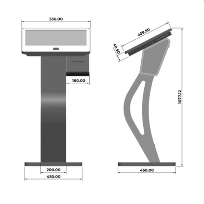 Chiosco interattivo Touch 21.5'', Windows 10, con lettore di codici QR e stampante