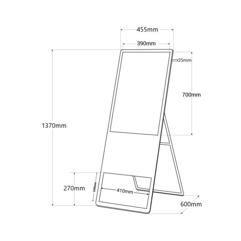 Display pubblicitario pieghevole LCD Full HD 32" - Android - Indoor